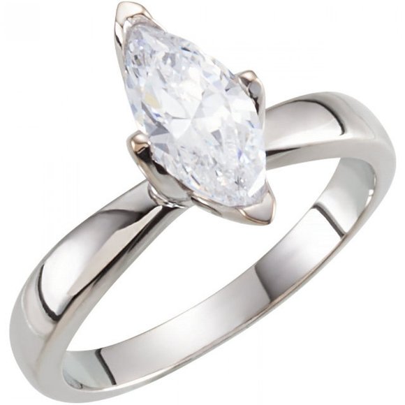 Marquise Diamond Ring 14K White 0.44 Ct F Si1 Gia C100611